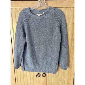 Barbour Sweater Womens Size 6 Beach Blue Marled Crew Neck Pullover Long Sleeve